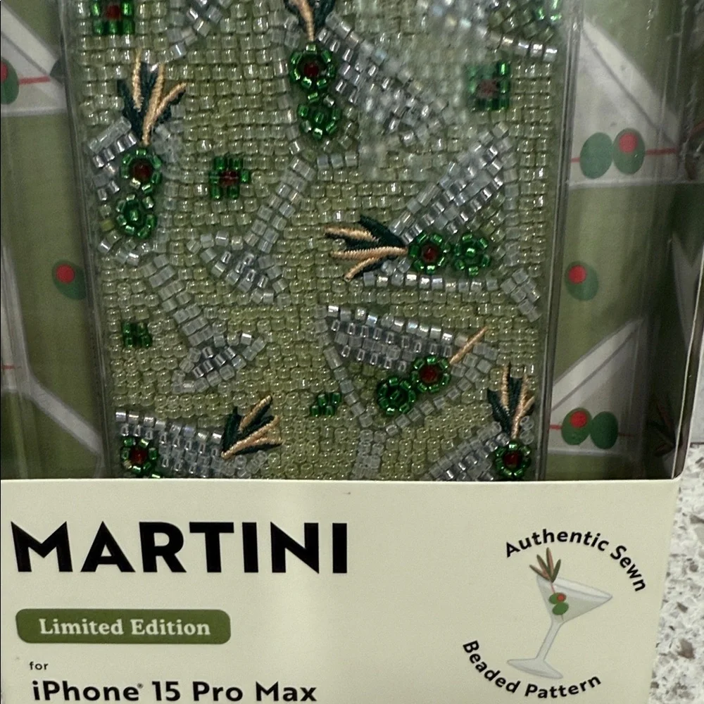 MVMT LIMITED EDITION Martini iPhone 15 Pro Max Case- Authentically Sewn Beads - Picture 3 of 3